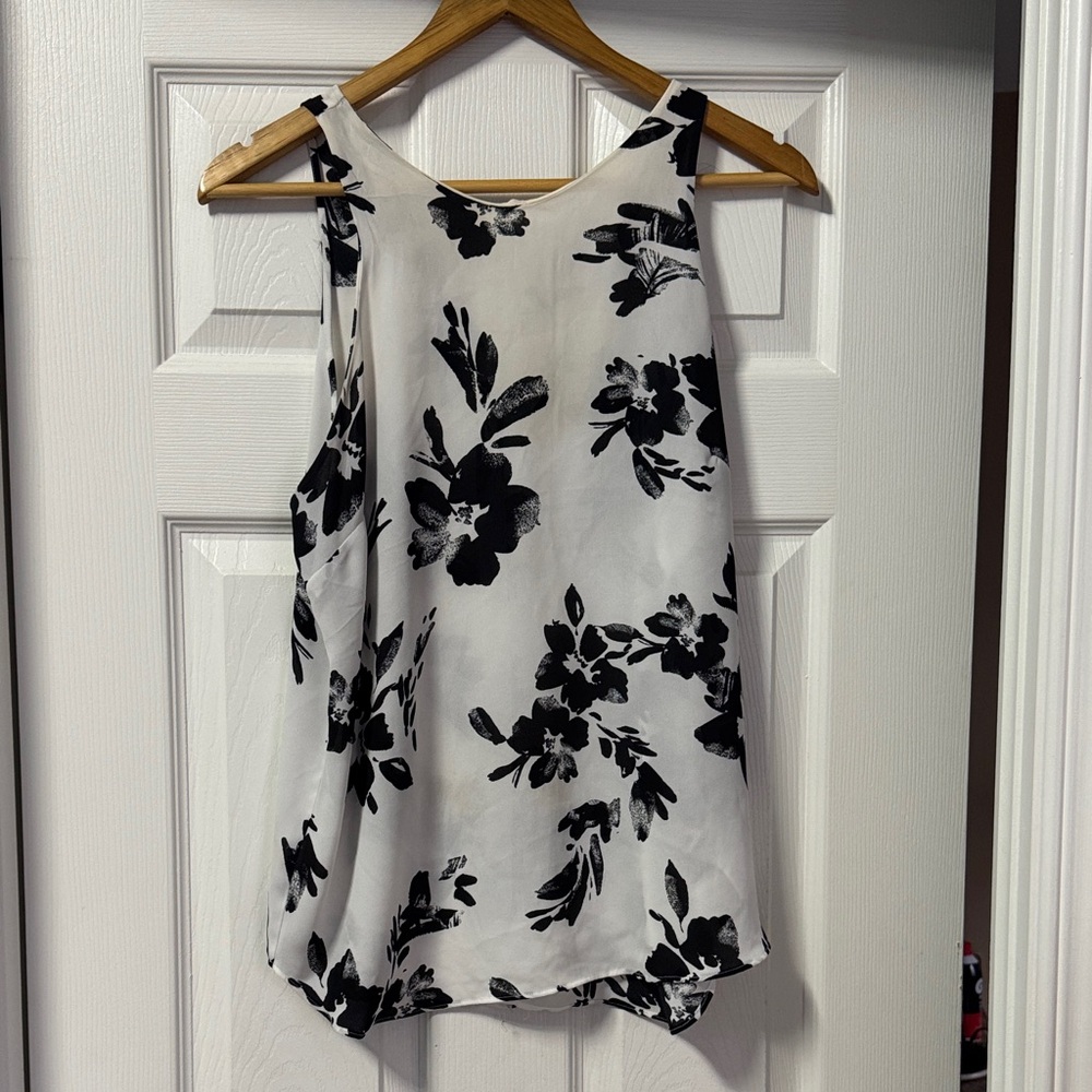 Saint Tropez West Black and White Floral Blouse